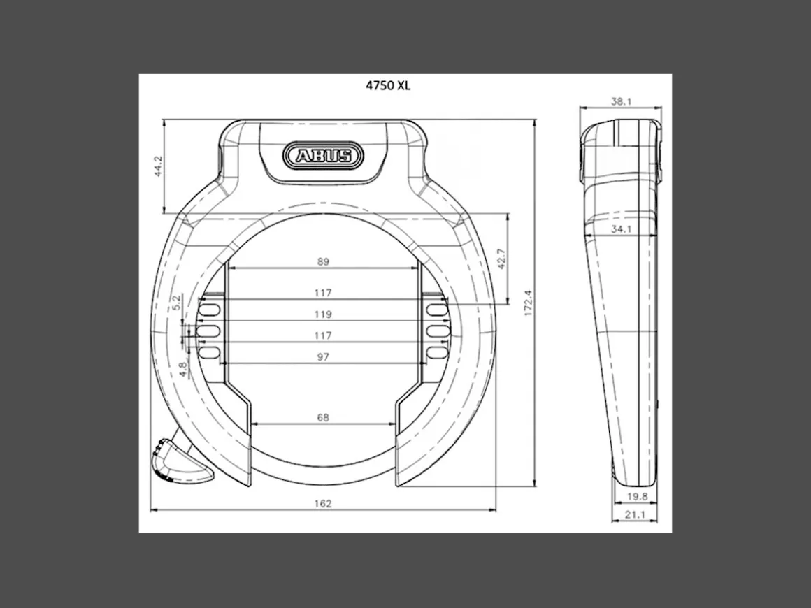 Trek Bikes ABUS Ring Lock 4750XL R & RIB Battery Lock BES3 DT3 T82