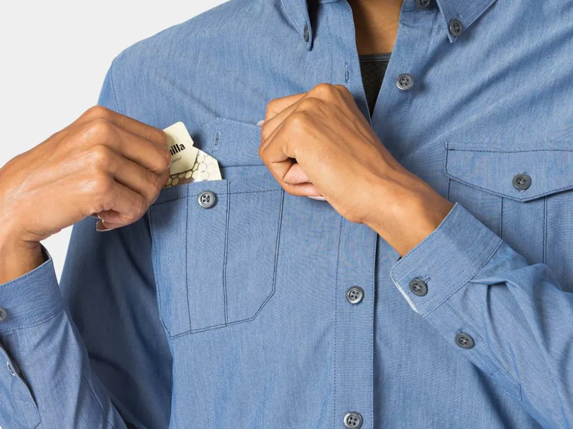 Women Trek Bikes Bontrager Adventure Women's Cycling Chambray Shirt